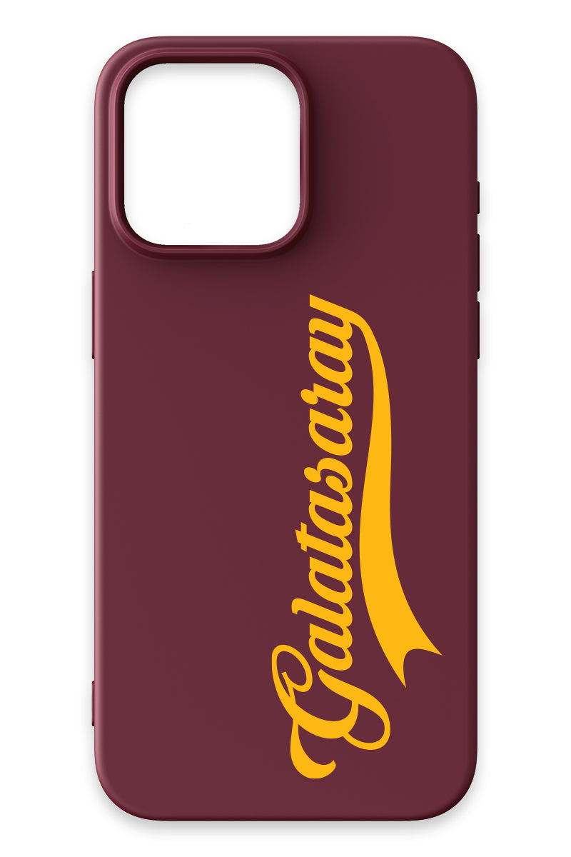 Galatasaray El Yazı Bordo Silikon Telefon Kılıfı