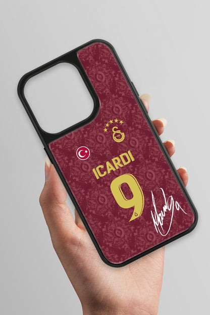 Galatasaray Mauro Icardi 3. Forma İmzalı Cam Telefon Kılıfı