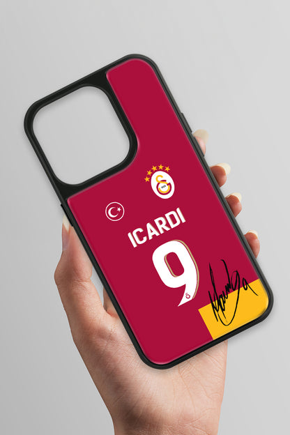 Galatasaray Mauro Icardi Parçalı Forma İmzalı Cam Telefon Kılıfı