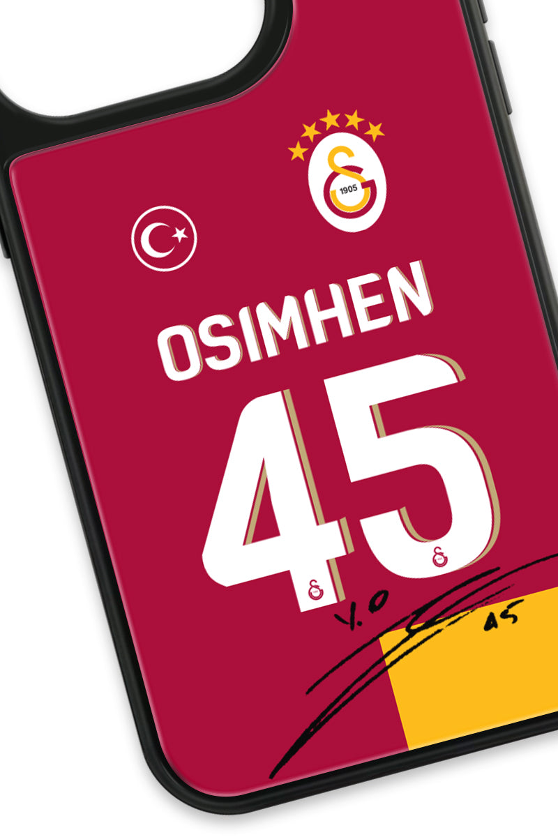 Galatasaray Victor Osimhen Parçalı Forma İmzalı Cam Telefon Kılıfı