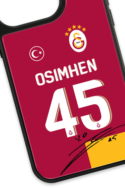 Galatasaray Victor Osimhen Parçalı Forma İmzalı Cam Telefon Kılıfı