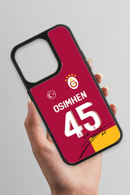 Galatasaray Victor Osimhen Parçalı Forma İmzalı Cam Telefon Kılıfı