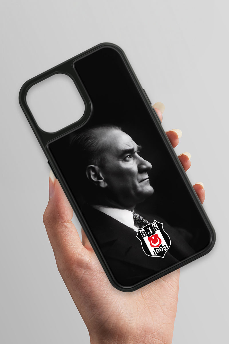 Beşiktaş Büyük Atatürk Cam Telefon Kılıfı