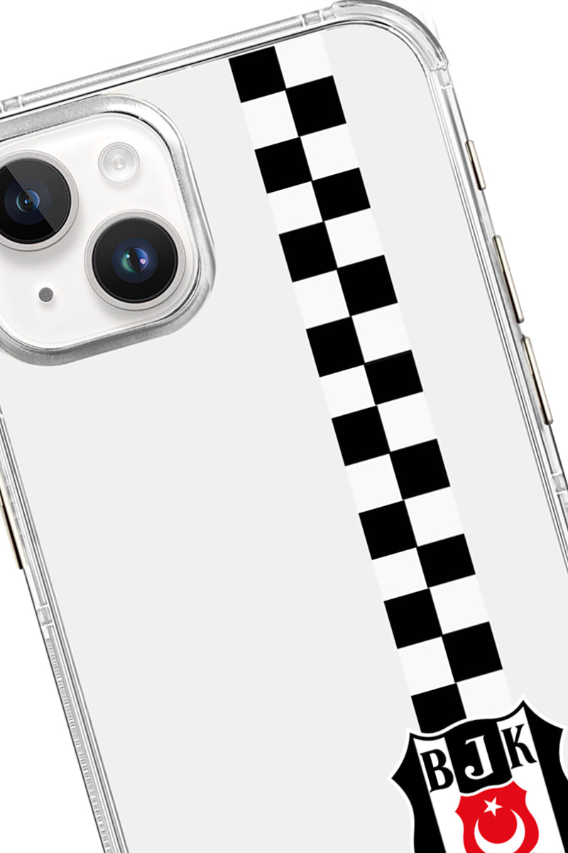 Beşiktaş Dama Şerit Arma Şeffaf Telefon Kılıfı