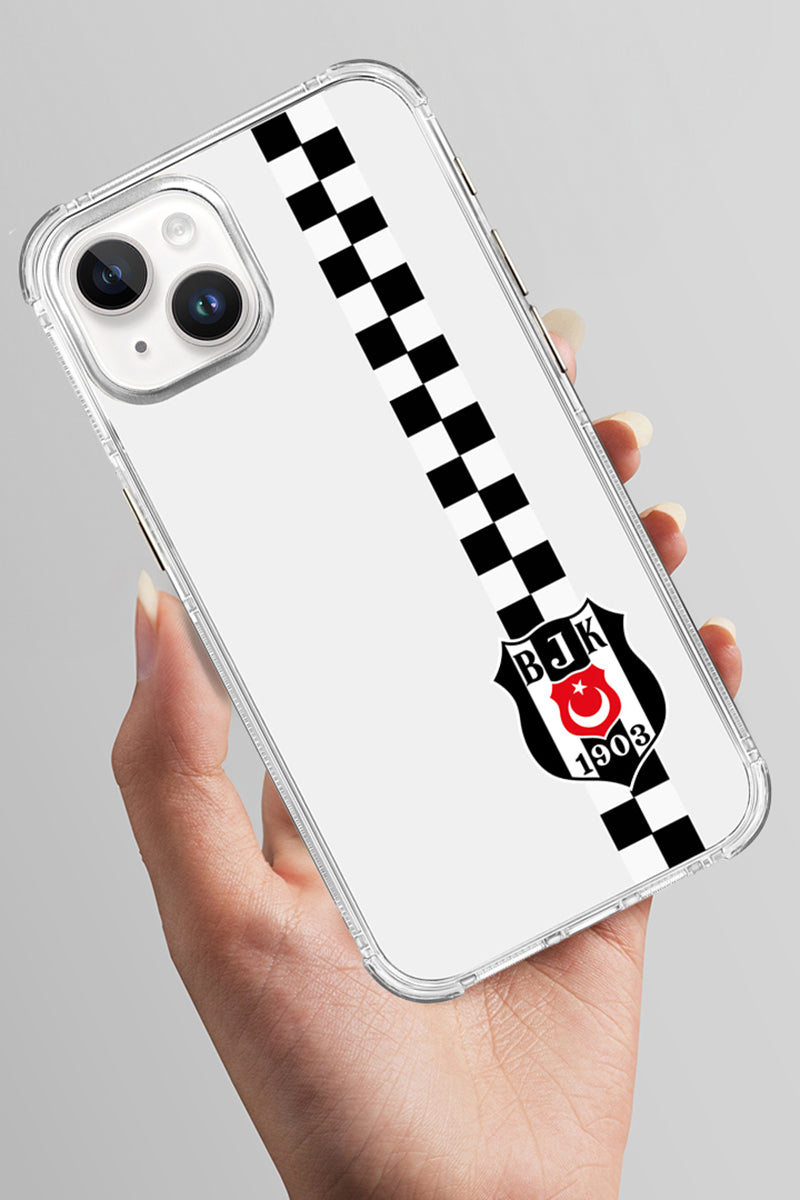 Beşiktaş Dama Şerit Arma Şeffaf Telefon Kılıfı