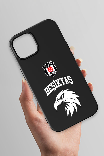 Beşiktaş Kolej Yazı Kartal Siyah Silikon Telefon Kılıfı