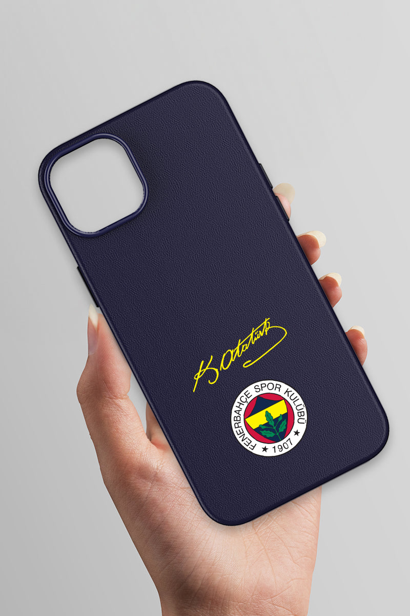 Fenerbahçe Arma Atatürk İmza Deri Magsafe Telefon Kılıfı