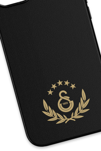 Galatasaray 5 Yıldız Gold Arma Deri Magsafe Telefon Kılıfı