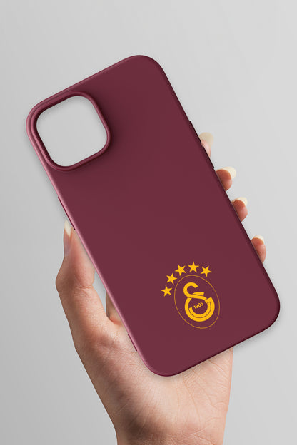 Galatasaray 5 Yıldız Sarı Arma Bordo Silikon Telefon Kılıfı