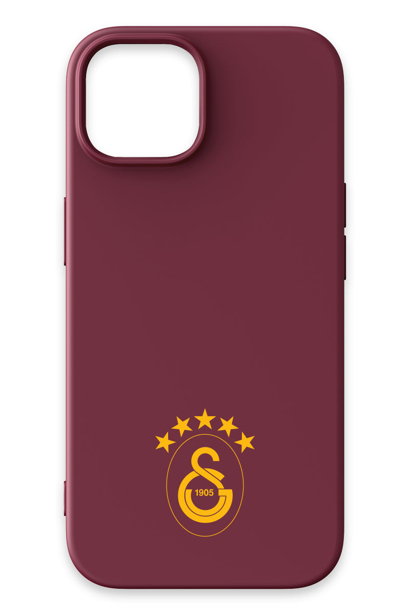 Galatasaray 5 Yıldız Sarı Arma Bordo Silikon Telefon Kılıfı