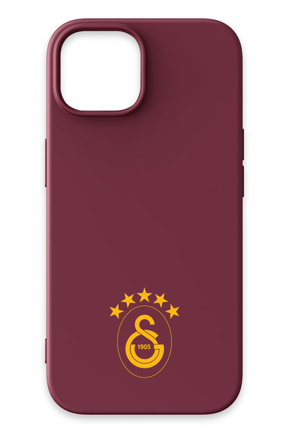 Galatasaray 5 Yıldız Sarı Arma Bordo Silikon Telefon Kılıfı