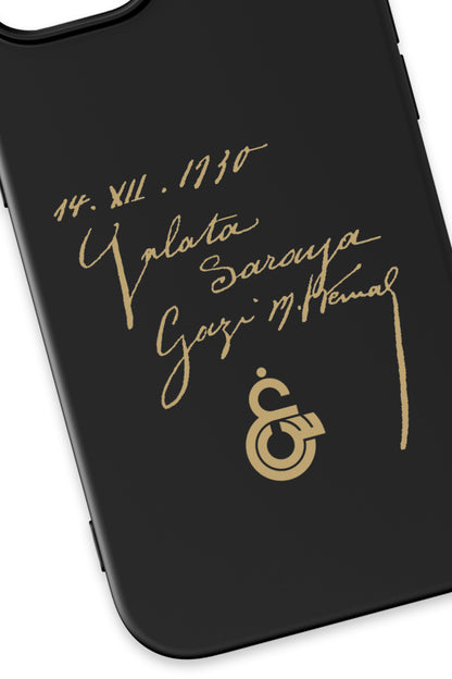 Galatasaray Atatürk İmza Siyah Silikon Telefon Kılıfı
