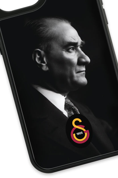 Galatasaray Büyük Atatürk Cam Telefon Kılıfı
