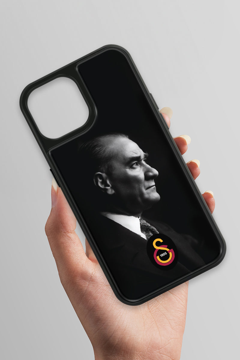 Galatasaray Büyük Atatürk Cam Telefon Kılıfı