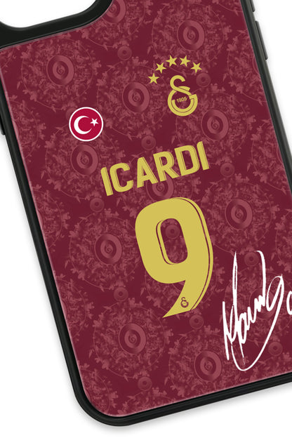 Galatasaray Mauro Icardi 3. Forma İmzalı Cam Telefon Kılıfı