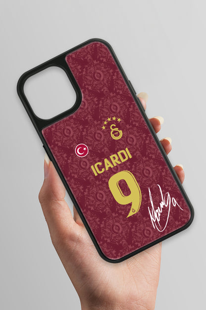 Galatasaray Mauro Icardi 3. Forma İmzalı Cam Telefon Kılıfı