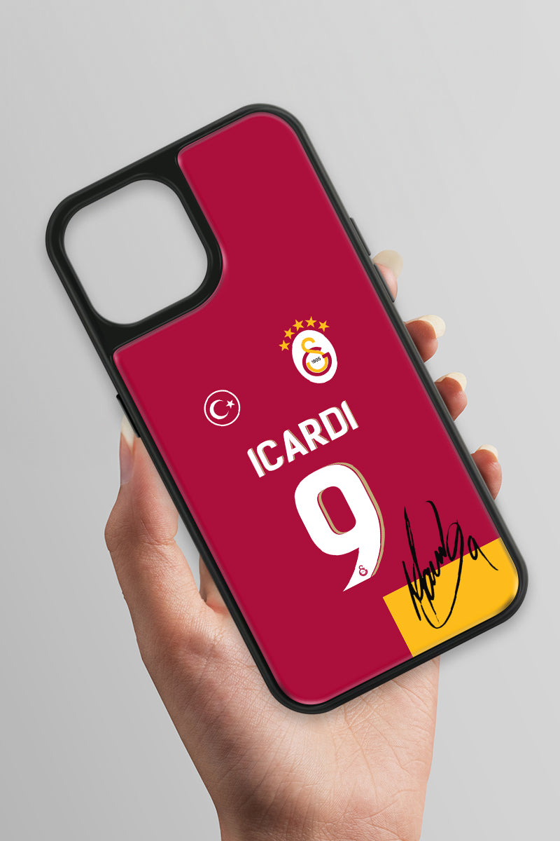 Galatasaray Mauro Icardi Parçalı Forma İmzalı Cam Telefon Kılıfı