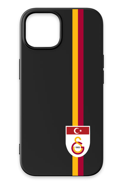 Galatasaray Parçalı Şerit Bayrak Arma Siyah Silikon Telefon Kılıfı