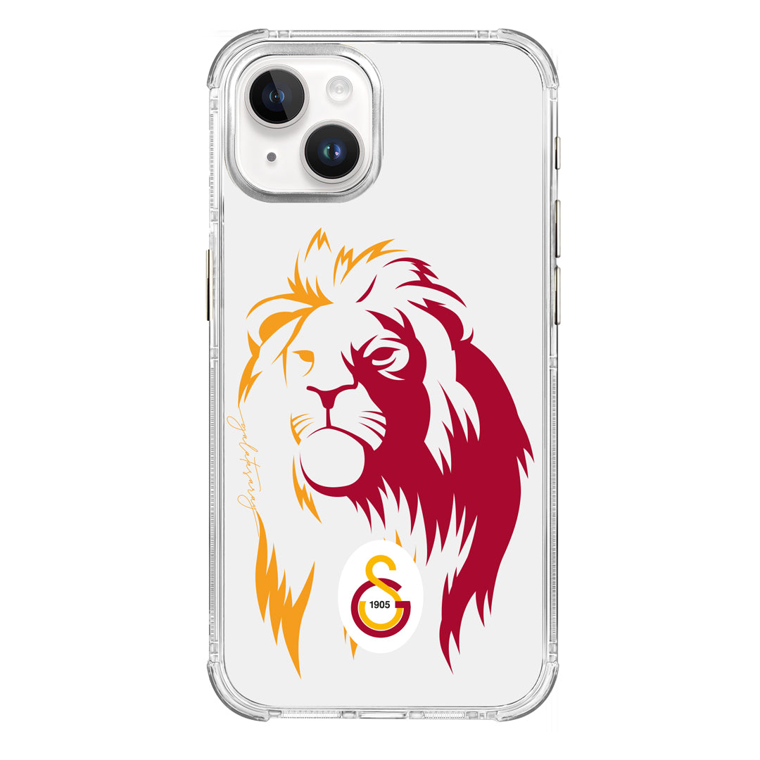 Galatasaray Sarıyla Kırmızı Aslan Şeffaf Telefon Kılıfı