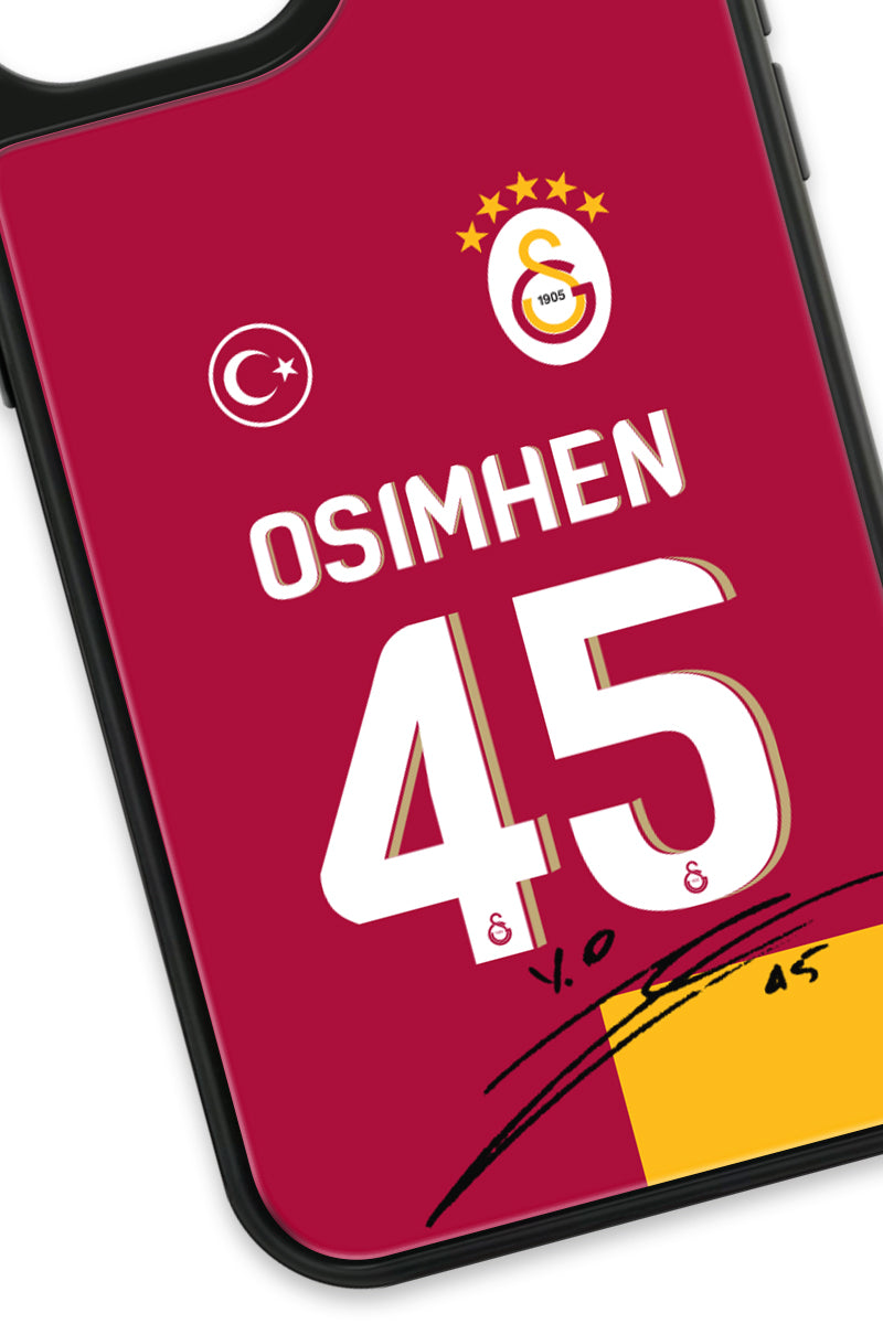 Galatasaray Victor Osimhen Parçalı Forma İmzalı Cam Telefon Kılıfı
