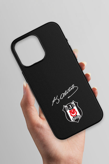Beşiktaş Arma Atatürk İmza Deri Magsafe Telefon Kılıfı
