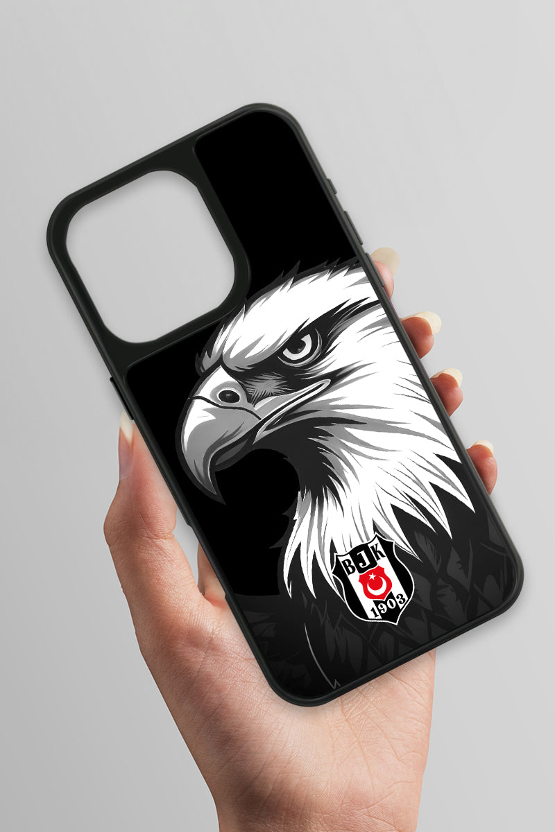 Beşiktaş Büyük Kartal Cam Telefon Kılıfı