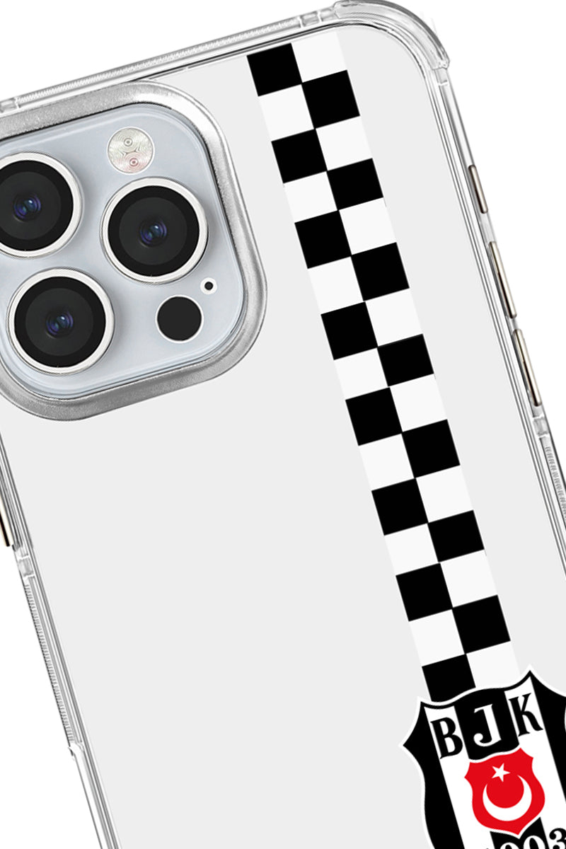 Beşiktaş Dama Şerit Arma Şeffaf Telefon Kılıfı