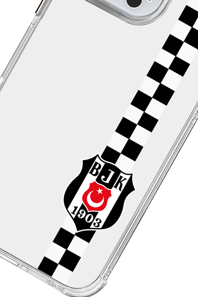 Beşiktaş Dama Şerit Arma Şeffaf Telefon Kılıfı