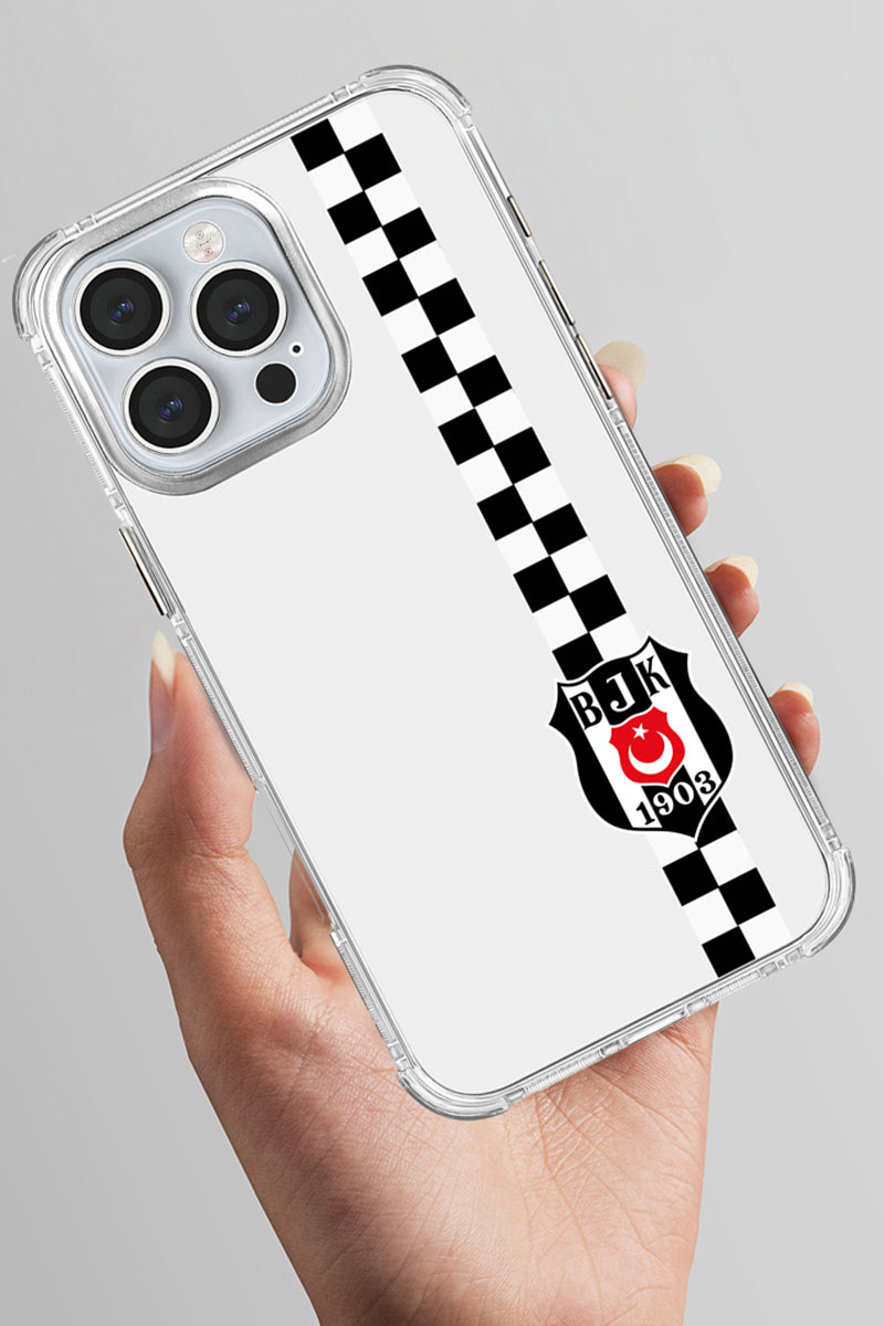 Beşiktaş Dama Şerit Arma Şeffaf Telefon Kılıfı