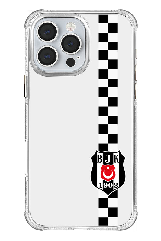 Beşiktaş Dama Şerit Arma Şeffaf Telefon Kılıfı