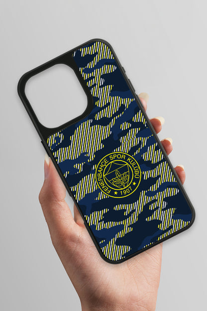 Fenerbahçe Dijital Kamuflaj Cam Telefon Kılıfı