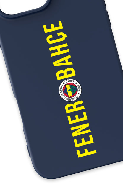 Fenerbahçe Dikey Yazı Lacivert Silikon Telefon Kılıfı