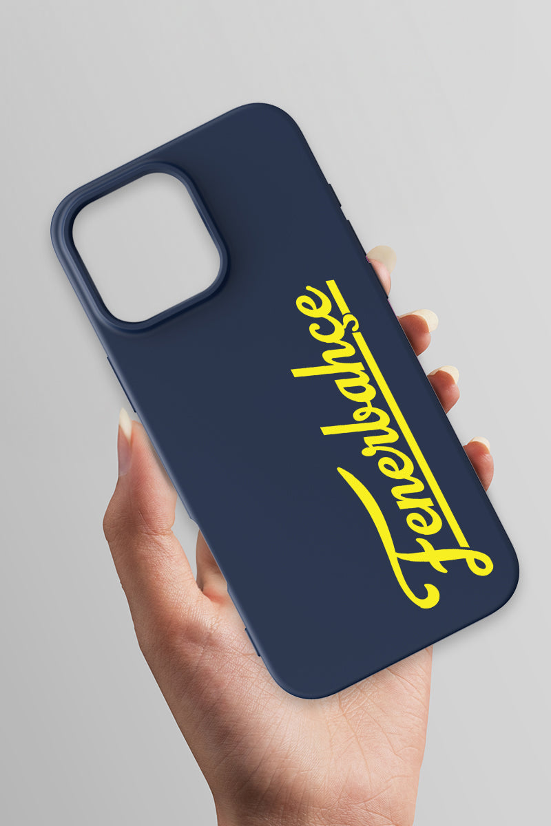 Fenerbahçe El Yazı Lacivert Silikon Telefon Kılıfı