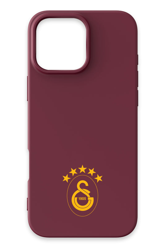 Galatasaray 5 Yıldız Sarı Arma Bordo Silikon Telefon Kılıfı