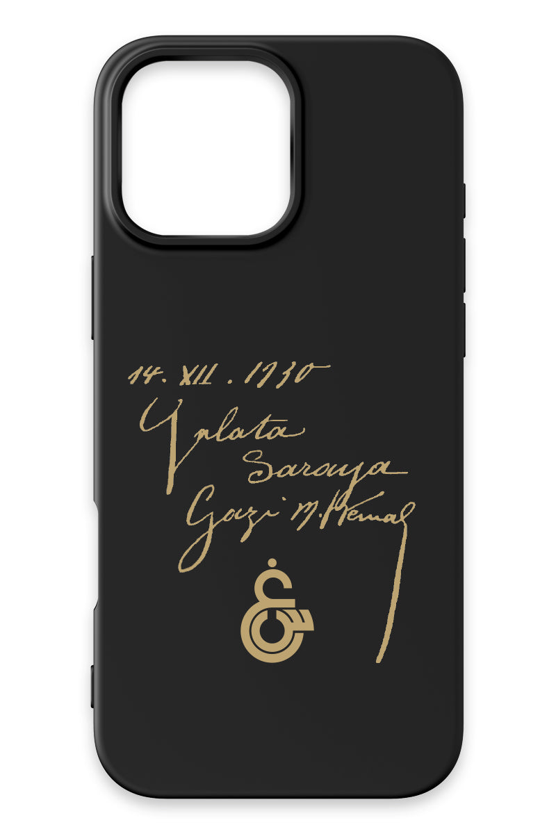 Galatasaray Atatürk İmza Siyah Silikon Telefon Kılıfı