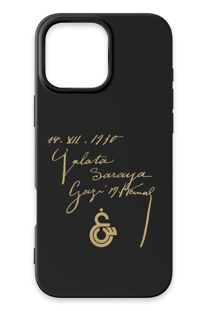Galatasaray Atatürk İmza Siyah Silikon Telefon Kılıfı