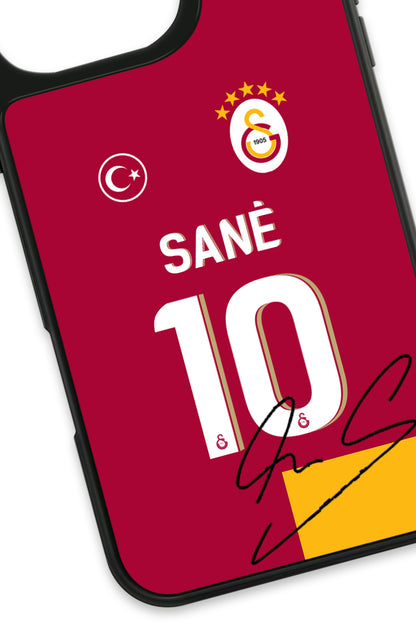 Galatasaray Leroy Sane Parçalı Forma İmzalı Cam Telefon Kılıfı