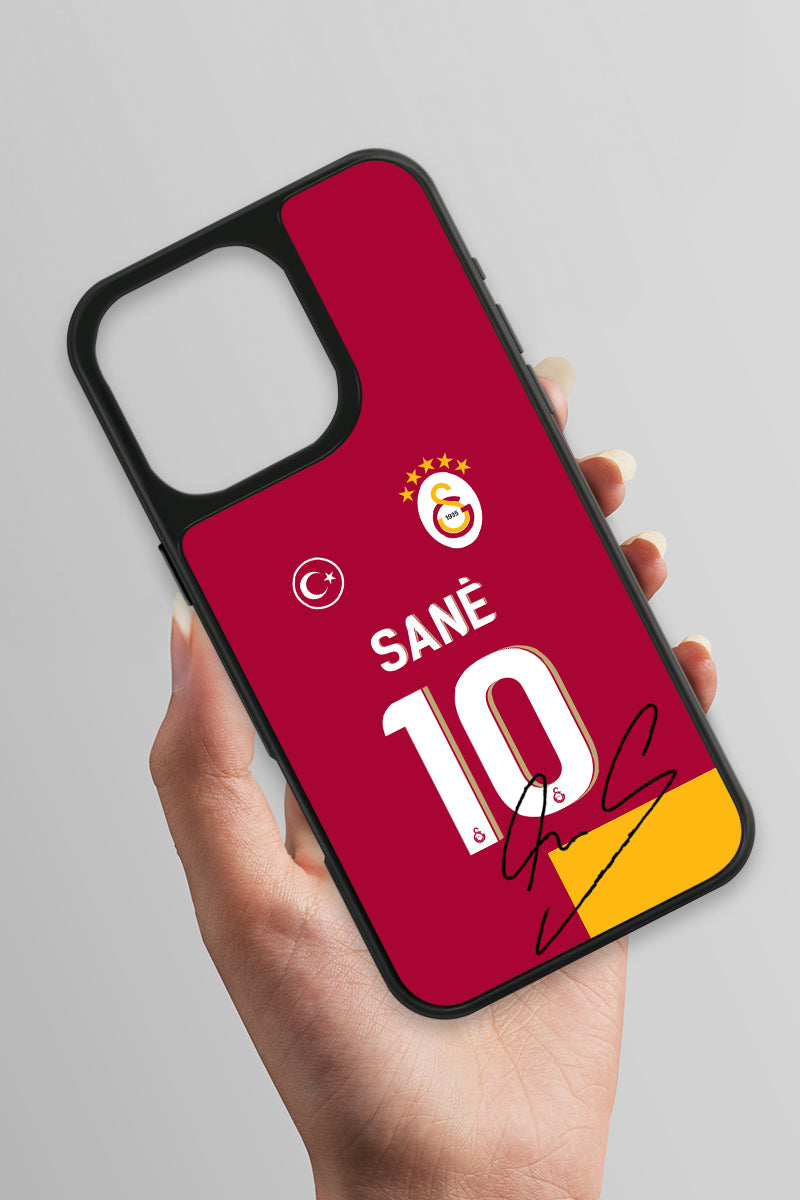 Galatasaray Leroy Sane Parçalı Forma İmzalı Cam Telefon Kılıfı