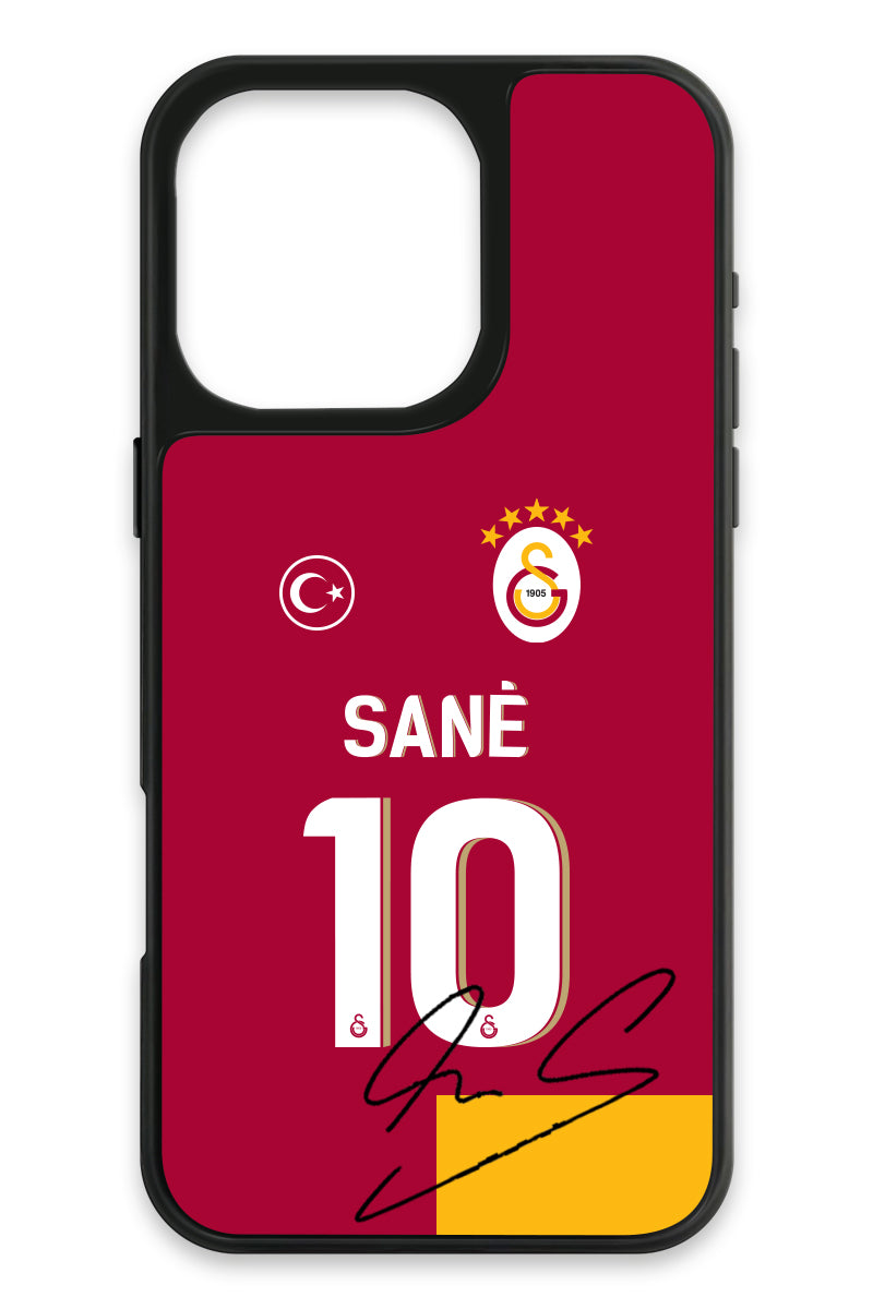 Galatasaray Leroy Sane Parçalı Forma İmzalı Cam Telefon Kılıfı