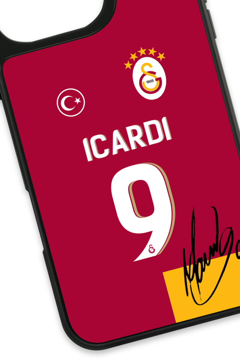 Galatasaray Mauro Icardi Parçalı Forma İmzalı Cam Telefon Kılıfı