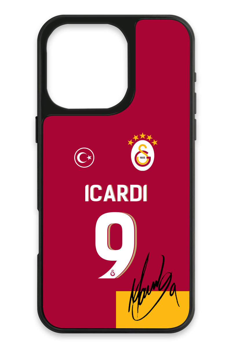 Galatasaray Mauro Icardi Parçalı Forma İmzalı Cam Telefon Kılıfı