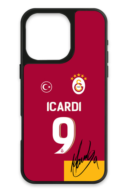 Galatasaray Mauro Icardi Parçalı Forma İmzalı Cam Telefon Kılıfı