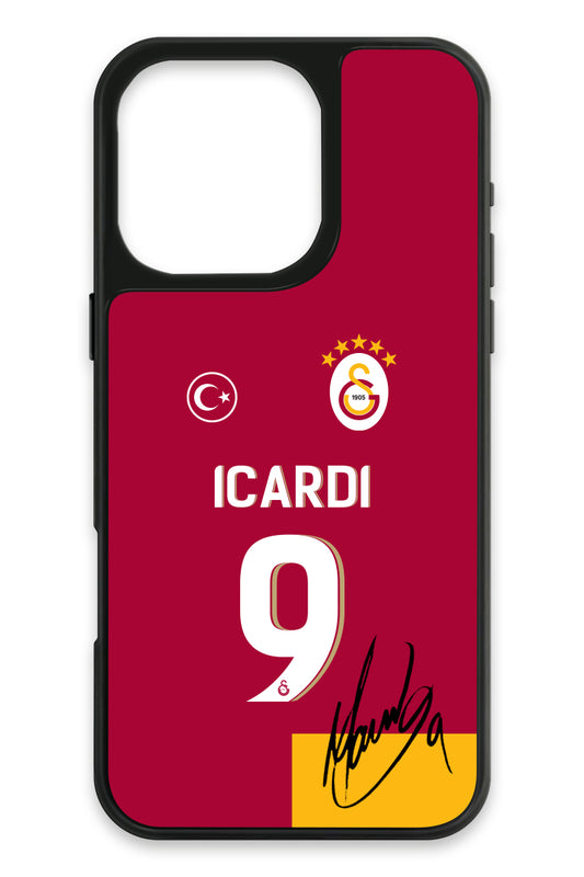 Galatasaray Mauro Icardi Parçalı Forma İmzalı Cam Telefon Kılıfı