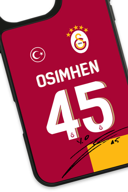 Galatasaray Victor Osimhen Parçalı Forma İmzalı Cam Telefon Kılıfı