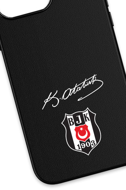 Beşiktaş Arma Atatürk İmza Deri Magsafe Telefon Kılıfı
