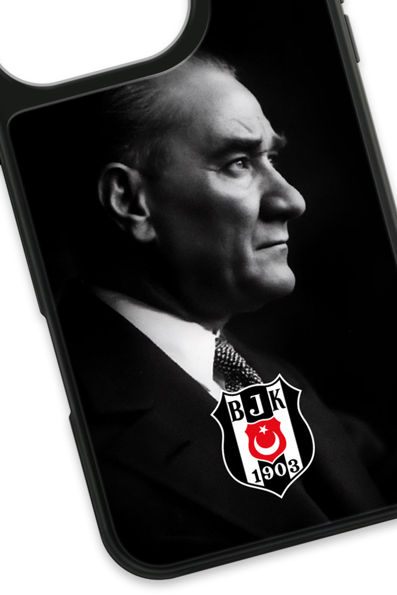 Beşiktaş Büyük Atatürk Cam Telefon Kılıfı
