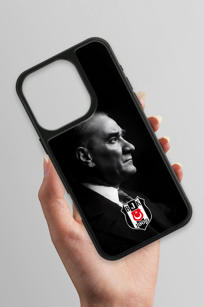 Beşiktaş Büyük Atatürk Cam Telefon Kılıfı