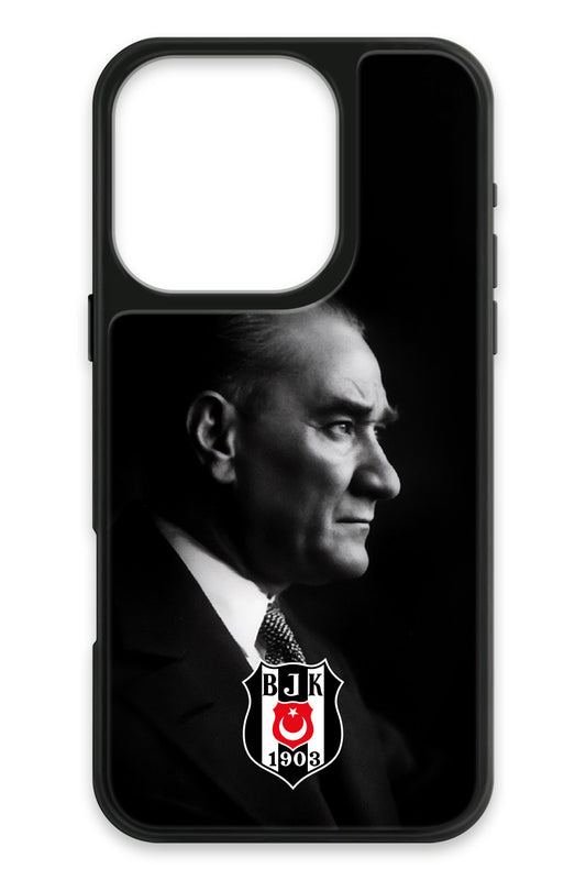 Beşiktaş Büyük Atatürk Cam Telefon Kılıfı
