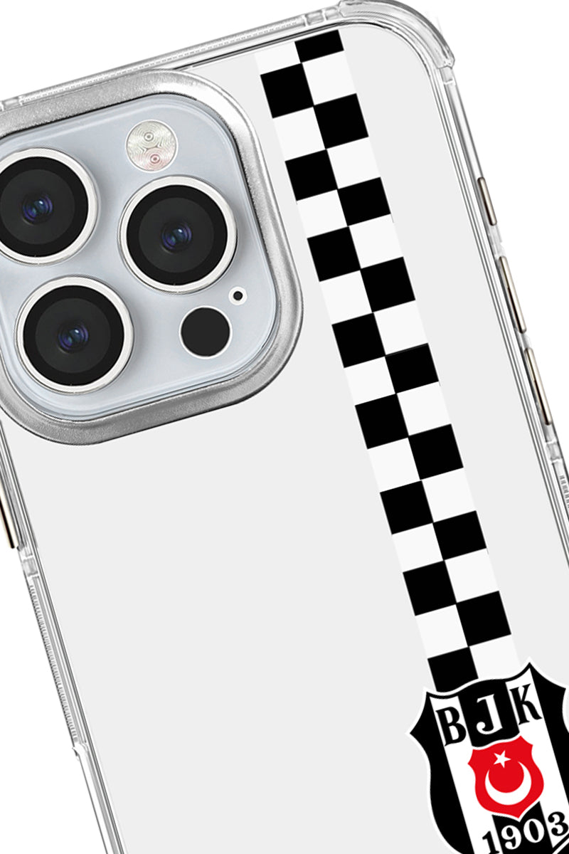 Beşiktaş Dama Şerit Arma Şeffaf Telefon Kılıfı
