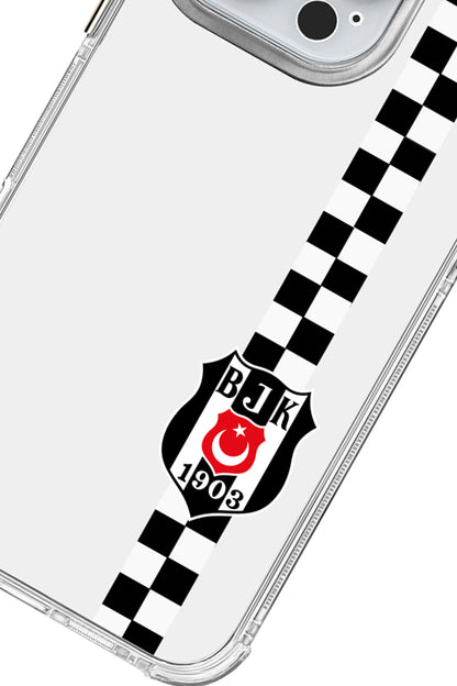 Beşiktaş Dama Şerit Arma Şeffaf Telefon Kılıfı